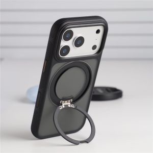 Rotating Holder Anti-Slip Border Armor Case for iPhone 17Promax 18Pro 17Pro Touch Camera Button For Magsafe Hard Cover