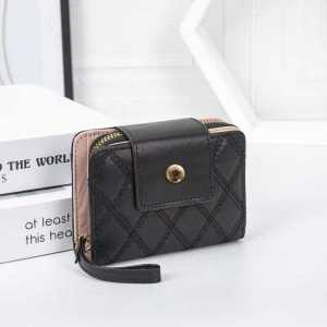 THANKS99 SHOP#8802 Stylish PU-Leather Bifold Square Wallet compact accessory designed for women w/multi-small pockets