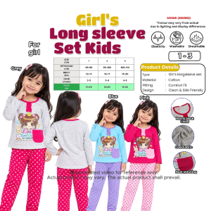 Girl’s Long Sleeve Pajama Set Cotton Kids Sleepwear Pyjamas 2-5 Years