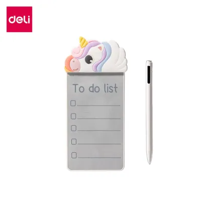 Deli กระดานแม่เหล็ก ไวท์บอร์ดแม่เหล็กพกพา ลายแมว/ยูนิคอร์น/คาปิบาร่า เส้นคมชัด Magic Whiteboard