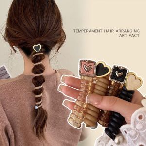 Coil Hair Tie Women Ponytail Hair Rope Fashion Scrunchies Braided Telephone Cord Hair Tie Hair Ring