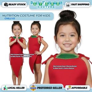 "Nutrition Month Sili/ Chili V2 Vegetables and Fruits Cosplay Costume For Kids