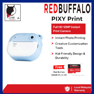 Red Buffalo PIXY Print Instant Kids Camera Single Lens Rechargeable Ink-Free Thermal Paper