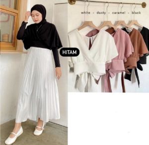 BestStore - Blouse Outer Wrap StyleBow Cardy / Blouse Outer / Atasan Wanita / Crop Blouse Outer / Outer / Wrap Blus / Wrap Outer Crop