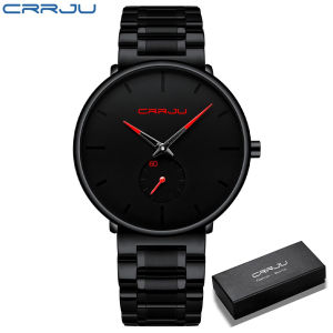 Jam Tangan Pria CRRJU olahraga Model 2150 Fashion Penjualan Panas Jam tangan cowok Kuarsa Tahan Air