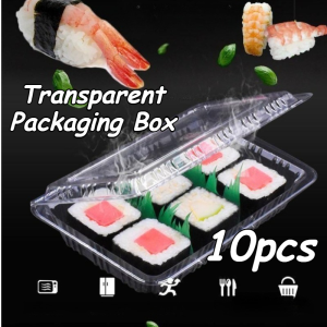 10Pcs Disposable Rectangle Food Container Clear Thickened Clamshell For Cakes Pastry Food Storage