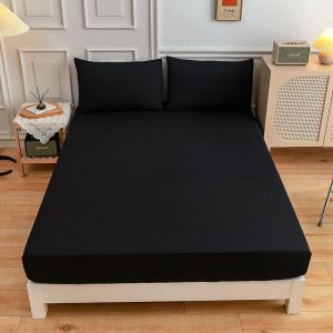Bedsheet 3 in 1 Plain Wrinkle Resistant Smooth Cover Single Double Queen King All Size Bedding Set