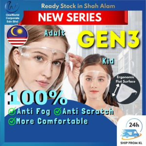 【Ready Stock】Reusable Hard Full Face Shield【KKM Approved】【Premium Individual Packing】100% Anti-fogging Large Oversized
