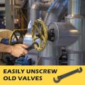 8-Inch Double Ended Valve Wheel Wrench,Durable Cast Steel Hand Tool for Smooth Valve Opening & Closing,Protects Handwheels from Damage - Ideal for Fire Riser Drains (1/2" and 21/32"). 