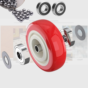 RODA TROLY PU MERAH CASTOR SWIVEL PLATE TROLY CABINET RAK HEAVY DUTY