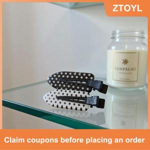 【ZTOYL】 4 8Pcs Black White Polka Dot Hair Clips Cute Sweet Side Bangs Hairpin For Girls Lovely Daily Hair Accessories Gifts