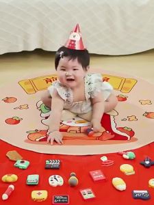 【Ship in 24H】【6.18抢先购】抓周用品道具全套装宝贝一周岁生日布置地毯男女宝宝纪念抓阄玩具qykg00620250528