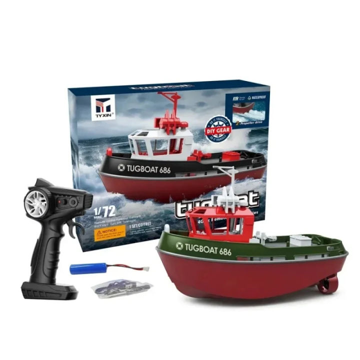 1:72 Red Fire Boat Remote Control Boat Toy Simulation