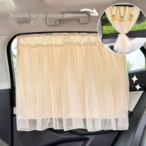 TUO29 UV Protection Car Sunshade Curtain Lace Suction Cup Vehicle Privacy Shades Universal Thermal Insulation Car Window Cover for Travel Outdoor Car Curtain