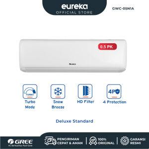 GREE AC DELUXE STANDARD N1A Series - 1/2PK - GWC-05N1A Kompresor Black Diamond - Indoor-Outdoor