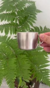 105/150ml Pure Titanium Coffee Mug With HandleDouble-layerHeat-insulatingAnti-scalding DrinkwareOutdoor Travel Water Cup2026