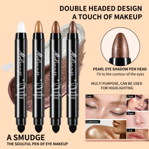 🔥Hot Slae🔥Lazy Eye Makeup Essential Waterproof Eyeshadow Pen Bestseller Dual Ended Shimmer Stick Waterproof Eye Brightener & Highlighter For Lazy Makeup Dual Ended Eyeshadow Stick Pearl Highlighter Aegyo Sal Maker Long-lasting Makeup