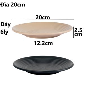Dĩa tròn Thái nhựa VIỆT NHẬT - Vân nhám đựng thức ăn bánh kẹo hàng quán buffet - 1293/98