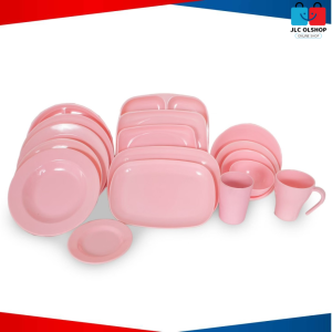 ROUND  SQUARE and RECTANGULAR  PLATE REUSABLE  Wave design plastic dinner plates w/cups PINK COLOR.