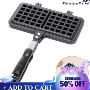 【Chinatera】Rectangle Camping Waffle Maker Pan Belgian Waffle Maker Stove Top Waffle Maker Pan Waffle Maker Machine for Stovetop