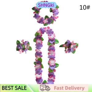 SHNGki 4Pcs set Hawaiian Flower leis Garland Necklace DIY Decoration Fancy Dress Party