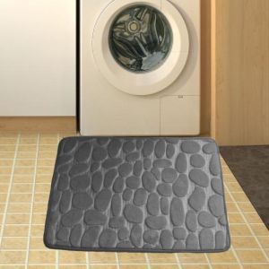 GUQIANFANG86 Non-slip Bath Mat Household Washable Doormat Durable Water Absorption Cobblestone Embossed Bathroom