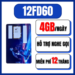 Sim 4G 5G Mobifone 12FD60 Tặng 4GB/Ngày (120GB/Tháng) Tốc Độ Cao Trọn Gói 1 Năm Không Phát Sinh Phí | FREESHIP - CHƯA KÍCH HOẠT