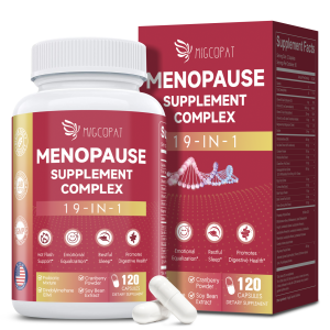 Migcopat bổ sung mãn kinh thảo dược hoàn chỉnh cho phụ nữ-Viên nang cân bằng nội tiết tố nữ cho mồ hôi đêm bốc hỏa và thay đổi tâm trạng với Ashwagandha berry chaste & gốc cohosh Đen