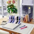 Sticker Roll Dispenser Adjustable Label Roll Holder Acrylic Sticker Holder Organizer Label Dispenser for Holding Sticker Label Library Office Home (9 Disks). 