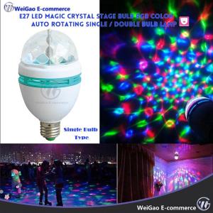 E27 LED Magic Crystal Stage Bulb RGB Color Auto Rotating Single/Double bulb lamp