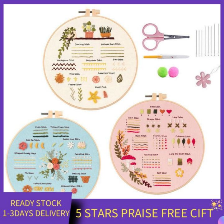 [COD]Fityle Embroidery Kit for Beginner with Different Stitches ...
