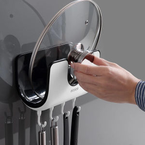 COLOGO 🥇 ecoco Pot Lid Storage Rack Wall-Mounted Kitchen Pot Cover Holder Kitchen storage accessories