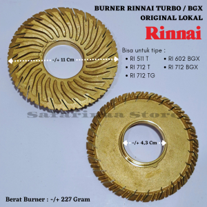 BURNER KOMPOR RINNAI TORNADO BGX ORILOKAL TYPE RI 712 BGX RI 602 BGX RI 511 T RI 712 T RI 712 TG