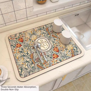 JURHOMIE Anti Slip Placemats Absorption Oilproof Water Anti Scald Pad  Rectangle Dining Table Place Mats Household