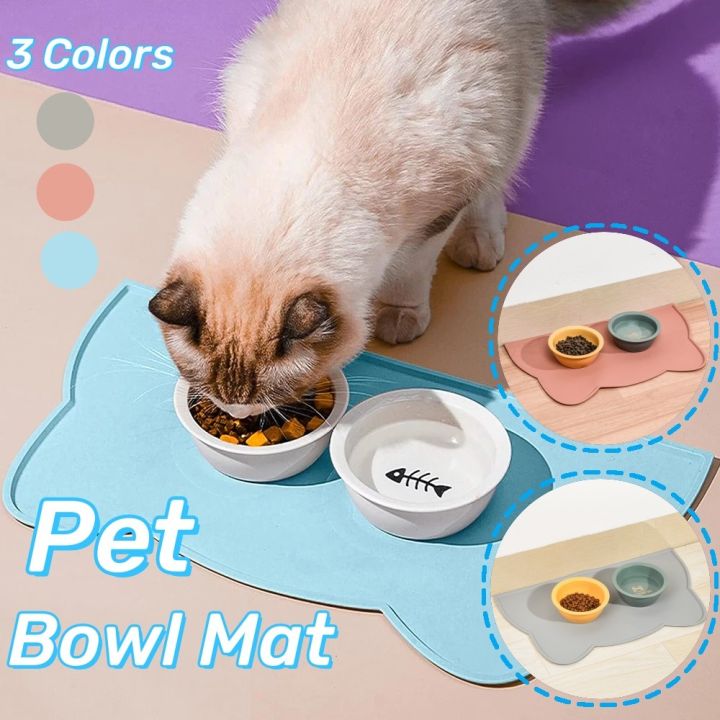 Cat Food Mat Silicone Pet Bowl Mat Non-slip Cats Eating Bowl Mat