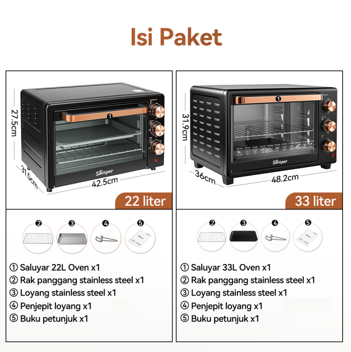 Saluyar%20KX3001%20Oven%20Listrik%20Low%20Watt%2033L/22L%20kualitas%20yang%20baik%20Pemanggang%20Kue%20Kontrol%20suhu%20independen%20-%20Image%208