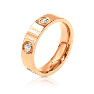 SO SEOUL Forever Encrusted Diamond Simulant Cubic Zirconia Rhodium/Rose Gold Ring
