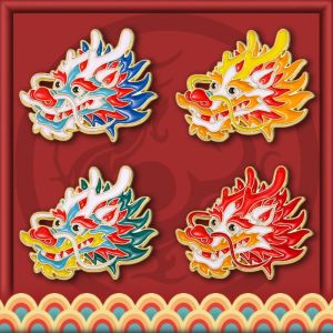 JEWELRG Dragon Head Dragon Head Brooch Dragon Year 2024 Year Cartoon Pin Brooch Lovely Chinese Style Dragon Year Brooch Birthday Gift