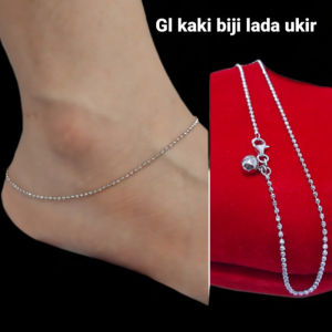 Gelang Kaki Harmoni 01-2.5 Alloy Lapis Mas Putih 18K Permata  Zirconia Premium Quality & Tahan Lama AP003S