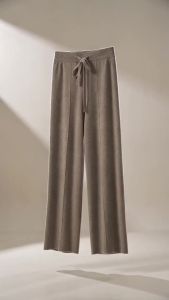 Womens High Waisted Warm Knit Wide Leg Straight Leg Pants for Women Solid Color Loose Wide Leg Pants2026