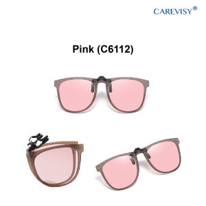 CAREVISY Foldable Clip on Sunglasses Over Spectacles UV400 Protection Anti Glare Driving Myopia Sunglasses Men Women