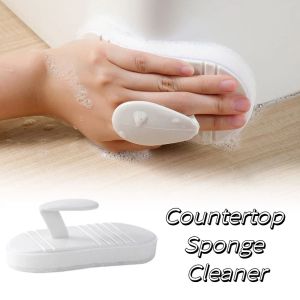 MZP Bendable Sponge Handheld Cleaning Brush Multi-purpose Flexible Handle Sponge Scrubber Fits Curved Corners Stain Removal Tile Scrubber Bathroom