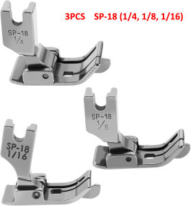 3Pcs Hinged Right Raising Presser Foot With Guide for Top-Stitch Size 1/4 1/8 1/16inch For Industrial Sewing Machines