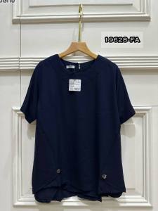 ATASAN WANITA KAOS WANITA LENGAN PENDEK 19628-FA BAHAN RAYON PREMIUM LD 106CM FIT TO SIZE L-3L BISA COD