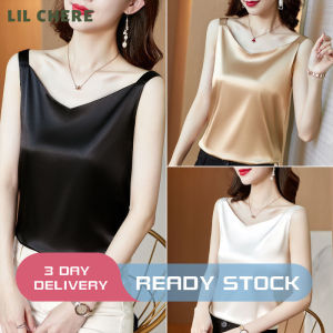 LIL CHERE Womens T-shirt Ice Silk Sleeveless T-shirt Casual Suit Camisole