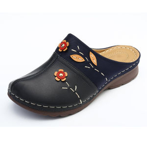 [Free Shipping] Summer WomenS Shoes Specially Designed For Plus-Size Closed-Toe WomenS Sandals Floral Flat WomenS Slippers