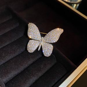 FAKA Full Rhinestone Rhinestone Butterfly Brooch Badge Korean Style Rhinestone Brooch Fashion Alloy Suit Collar Pin Girls