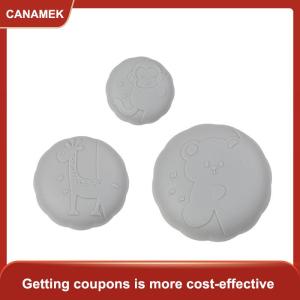 【CANAMEK】 Silicone nồi Pan có nắp đậy 3 cái phổ chịu nhiệt Núm mũ cho đồ nấu nướng bền phụ kiện nhà bếp cho nấu ăn tại nhà