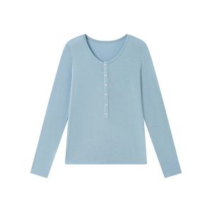 Silk Wool Basic Long Sleeve T Shirt Women Soft Comfortable O-Neck Slim Striped Tops2026