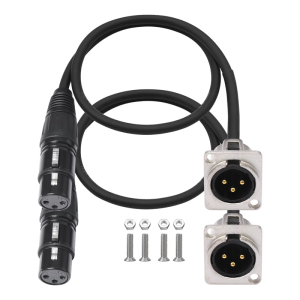 Xlrs Panel Adapter 3Pin Male Female Connectors Durability For Professional Sound Systems Studio Stage Installations